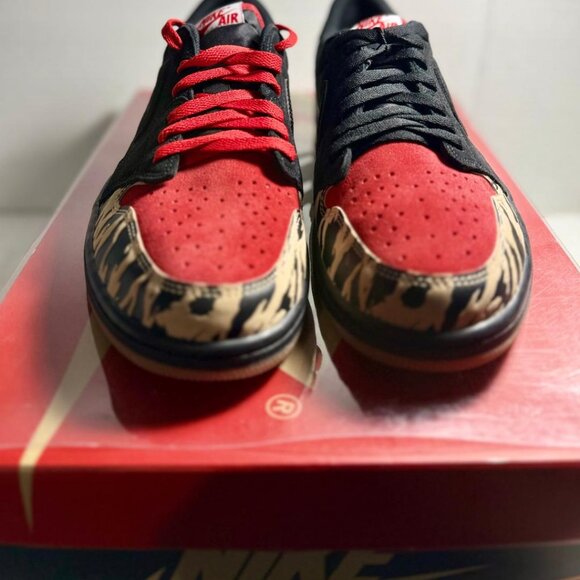 Air Jordan 1 Sz 12.5 Black/Tan/Red Rare Retro Nike Solefly - DN3400 001 Exc Cond - Picture 6 of 13